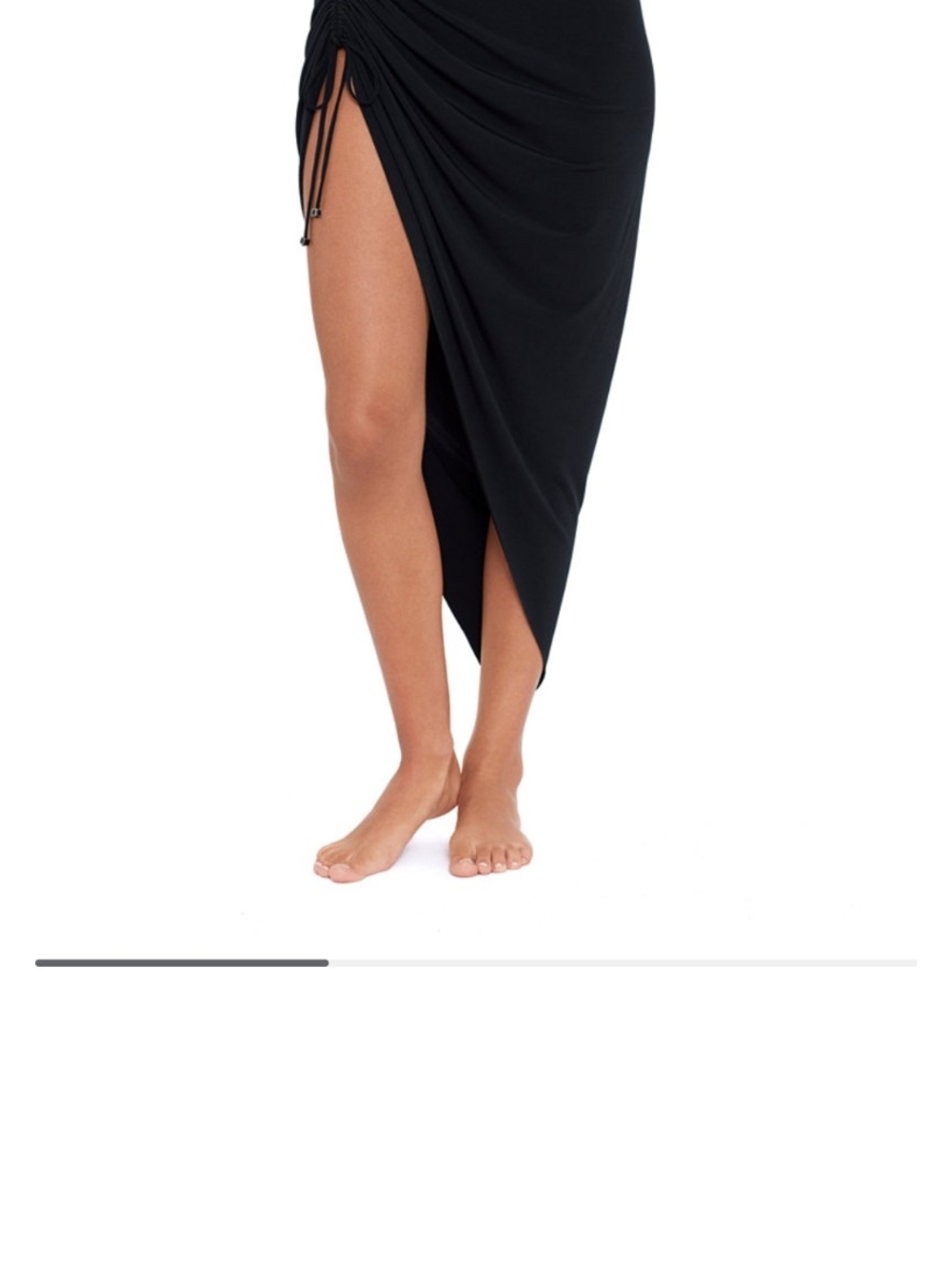 Magic Suit Black Women's Ruched Side-Tie Swim Cover Up SizeM